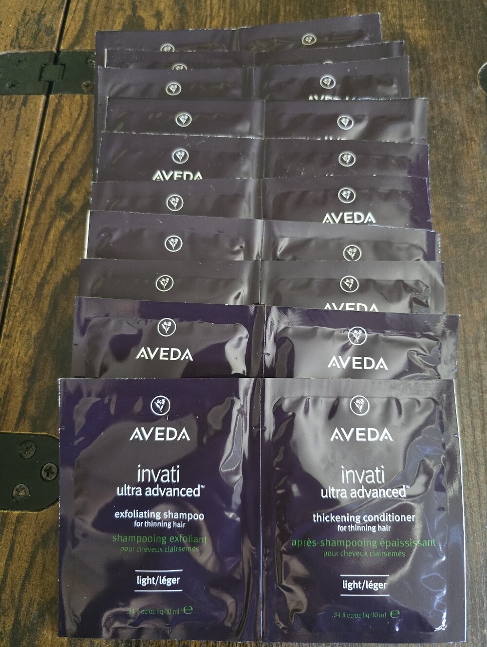 NEW! AVEDA, Exfoliating Shampoo & Conditioner For Thinning Hair Combo, 10 count